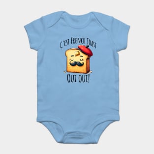 C'est Le Toast Francais Anthropomorphic Toast with Beret Baby Bodysuit